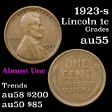 1923-s Lincoln Cent 1c Grades Choice AU