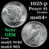 1925-p Peace Dollar $1 Grades Choice+ Unc