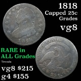 1818 Capped Bust Quarter 25c Grades vg, very good