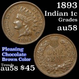 1893 Indian Cent 1c Grades Choice AU/BU Slider