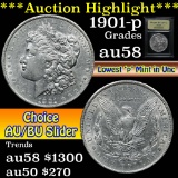 ***Auction Highlight*** 1901-p Morgan Dollar $1 Graded Choice AU/BU Slider By USCG (fc)