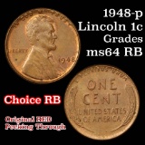 1948-p Lincoln Cent 1c Grades Choice Unc RB