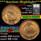 ***Auction Highlight*** 1864 Bronze Indian Cent 1c Graded GEM Unc RD By USCG (fc)