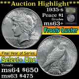 ***Auction Highlight*** 1935-s Peace Dollar $1 Graded Select+ Unc By USCG (fc)