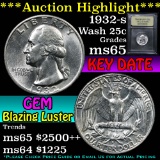 ***Auction Highlight*** 1932-s Washington Quarter 25c Graded GEM Unc By USCG (fc)