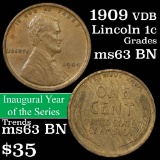 1909 VDB Lincoln Cent 1c Grades Select Unc BN