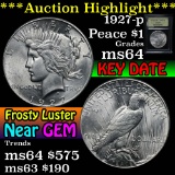 ***Auction Highlight*** 1927-p Peace Dollar $1 Graded Choice Unc By USCG (fc)
