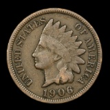 1906 sm cud Indian Cent 1c Grades vf++