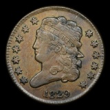 1829 Classic Head half cent 1/2c Grades Choice AU