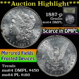 ***Auction Highlight*** 1887-p Morgan Dollar $1 Graded Choice Unc DMPL By USCG (fc)