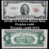 1953B $2 Red Seal United States Note Grades Gem++ CU