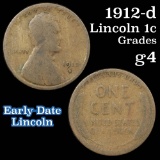 1912-d Lincoln Cent 1c Grades g, good