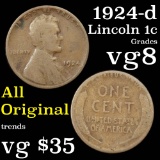 1924-d Lincoln Cent 1c Grades vg, very good
