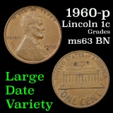 1960 Lg Date Lincoln Cent 1c Grades Select Unc BN