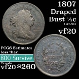1807 Draped Bust Half Cent 1/2c Grades vf, very fine