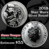 2018 Storm Trooper Star Wars Silver Round 1Oz .999 Fine Silver