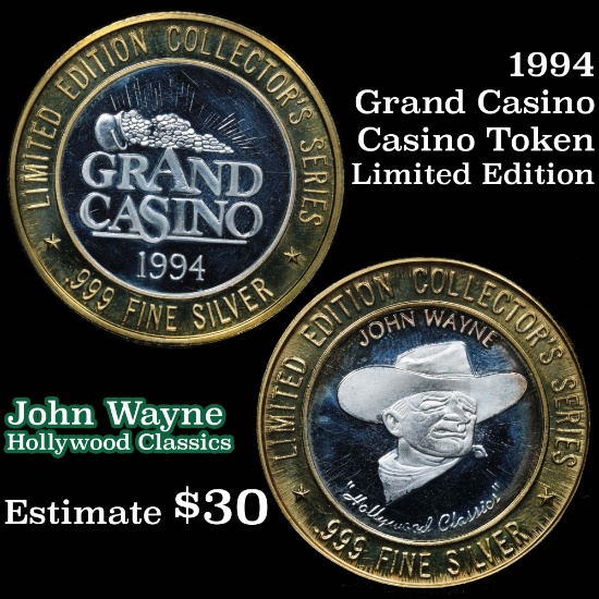 Casino Token with .6 Oz. of Silver in the center 1994 Grand Casino