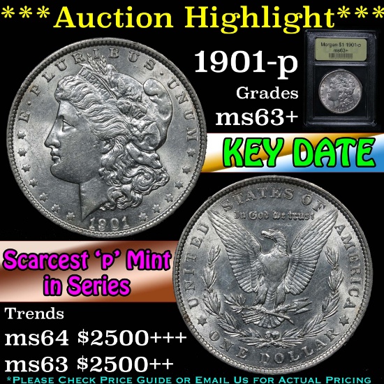***Auction Highlight*** 1901-p Morgan Dollar $1 Graded Select+ Unc by USCG (fc)