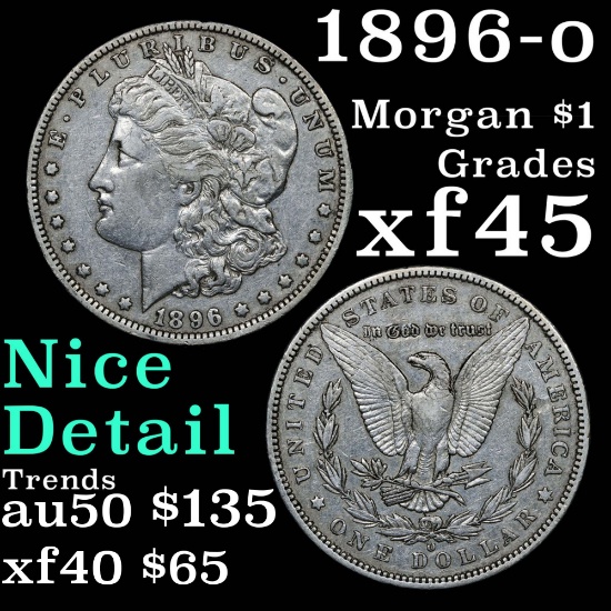 1896-o Morgan Dollar $1 Grades xf+
