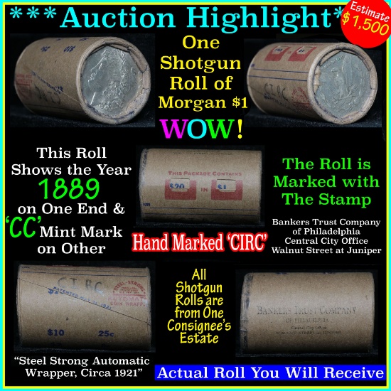 ***Auction Highlight*** Morgan dollar roll ends 1889 & 'cc', Better than average circ (fc)