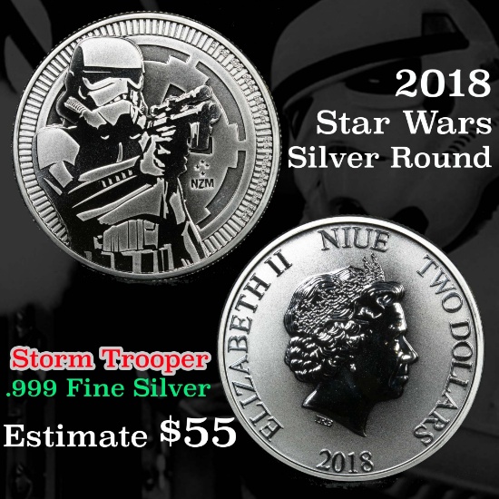 2018 Disney Star Wars Limited Edition 1 oz. Silver Round Star Wars Silver Round .999 Fine Silver