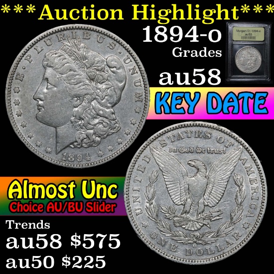 ***Auction Highlight*** 1894-o Morgan Dollar $1 Graded Choice AU/BU Slider by USCG (fc)