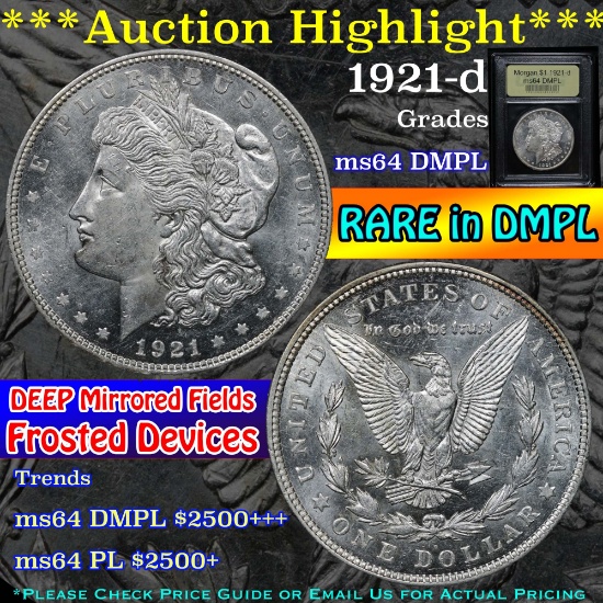***Auction Highlight*** 1921-d Morgan Dollar $1 Graded Choice Unc DMPL by USCG (fc)