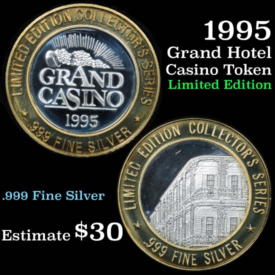 Casino Token with .6 Oz. of Silver in the center 1995 Grand Casino
