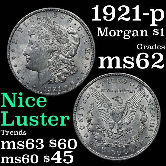 1921-p Morgan Dollar $1 Grades Select Unc
