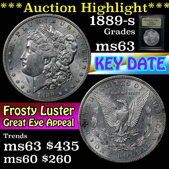 ***Auction Highlight*** 1889-s Morgan Dollar $1 Graded Select Unc by USCG (fc)