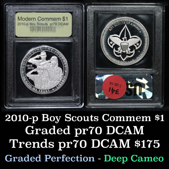 2010-p Boy Scounts Modern Commem Dollar $1 Graded GEM++ Proof Deep Cameo By USCG