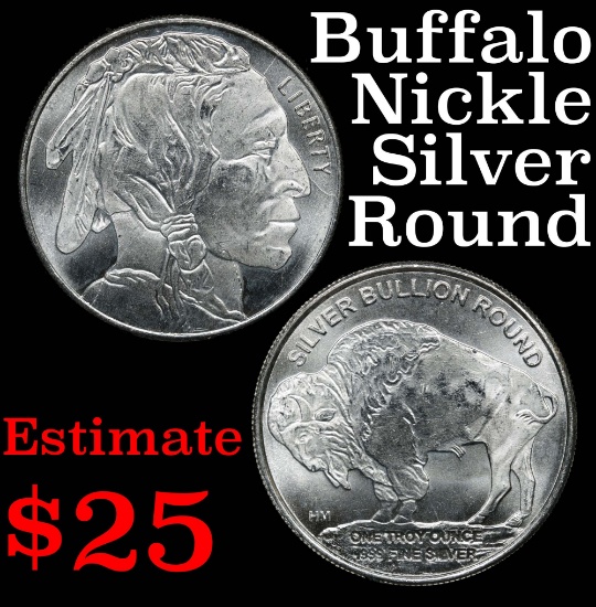 Buffalo nickel replica Silver Round .999 Fine Silver