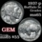 1937-p Buffalo Nickel 5c Grades GEM Unc