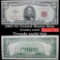 1963 $5 Red seal United States Note Grades AU, Almost Unc