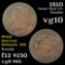 1810 Classic Head half cent 1/2c Grades vg+