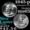 1945-p Washington Quarter 25c Grades GEM Unc