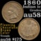 1860 Rounded Indian Cent 1c Grades Choice AU/BU Slider