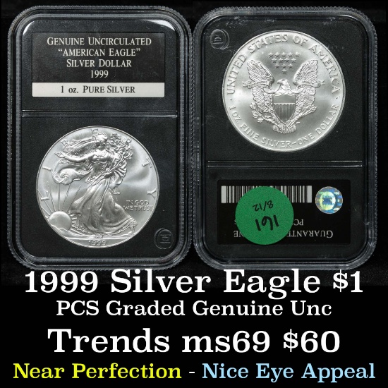 1999 Silver Eagle Dollar $1 By PCS
