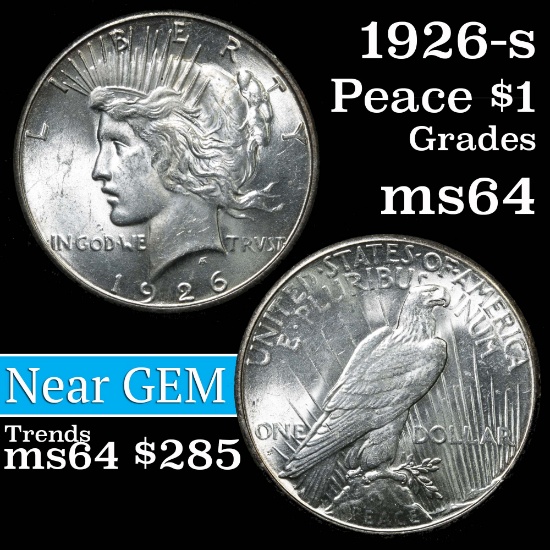 1926-s Peace Dollar $1 Grades Choice Unc