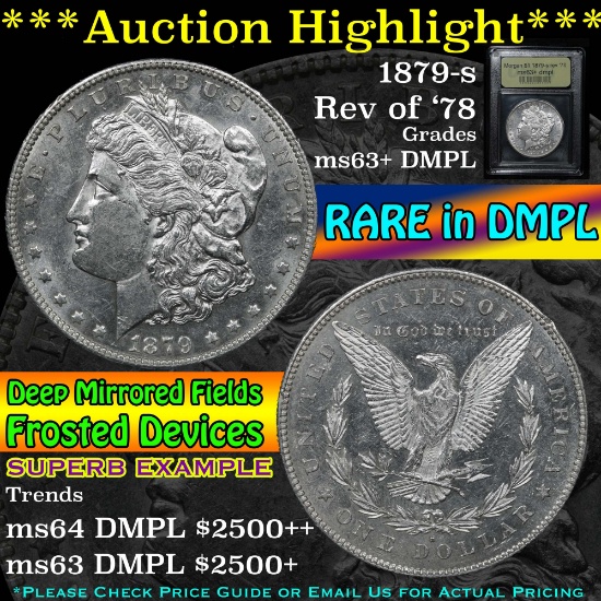 ***Auction Highlight*** 1879-s rev '78 Morgan Dollar $1 Graded Select Unc+ DMPL By USCG (fc)