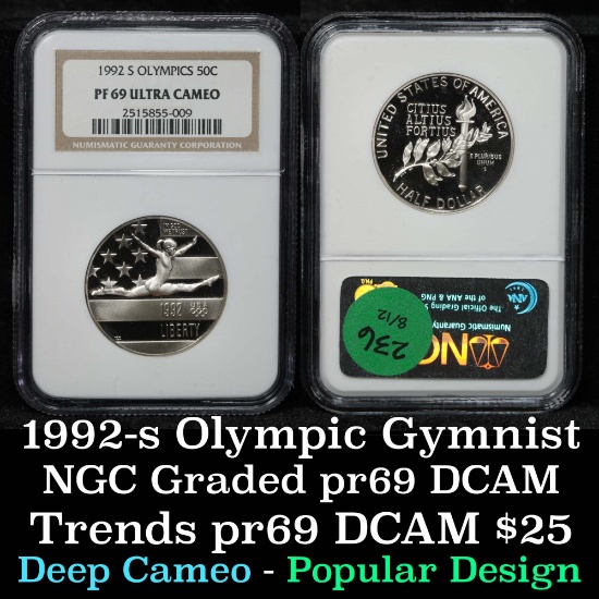 NGC 1992-s Olympic Modern Commem Half Dollar 50c Graded pr69 dcam By NGC