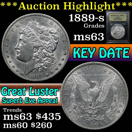 ***Auction Highlight*** 1889-s Morgan Dollar $1 Graded Select Unc By USCG (fc)