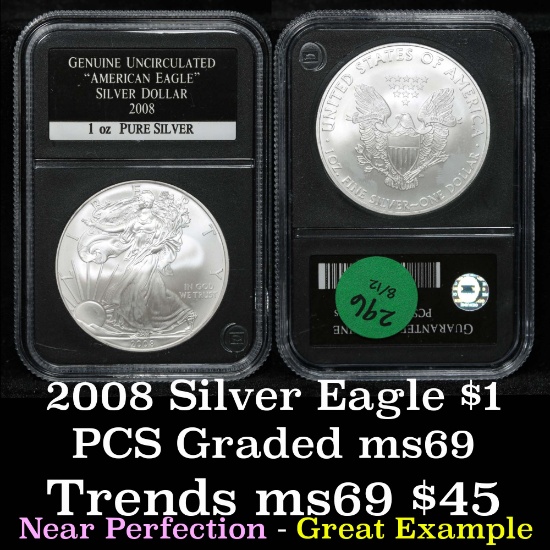 2008 Silver Eagle Dollar $1 By PCS