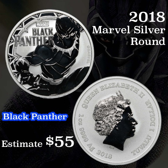 2018 Black Panther Marvel Silver Round 1 Oz. .999 fine