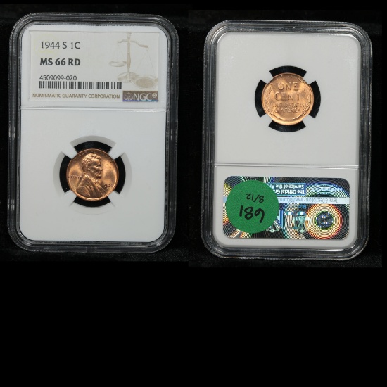 NGC 1944-s Lincoln Cent 1c Graded ms66 rd By NGC
