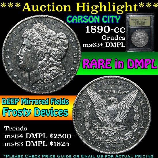 ***Auction Highlight*** 1890-cc Morgan Dollar $1 Graded Select Unc+ DMPL By USCG (fc)