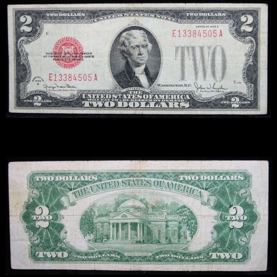 1928G $2 Red Seal United States Note Grades xf+