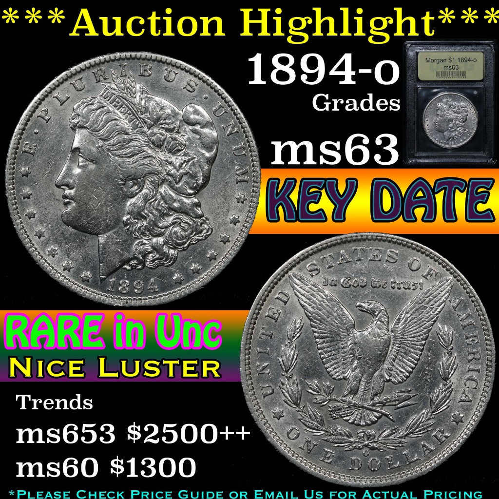 ***Auction Highlight*** 1894-o Morgan Dollar $1 Graded Select Unc By USCG (fc)