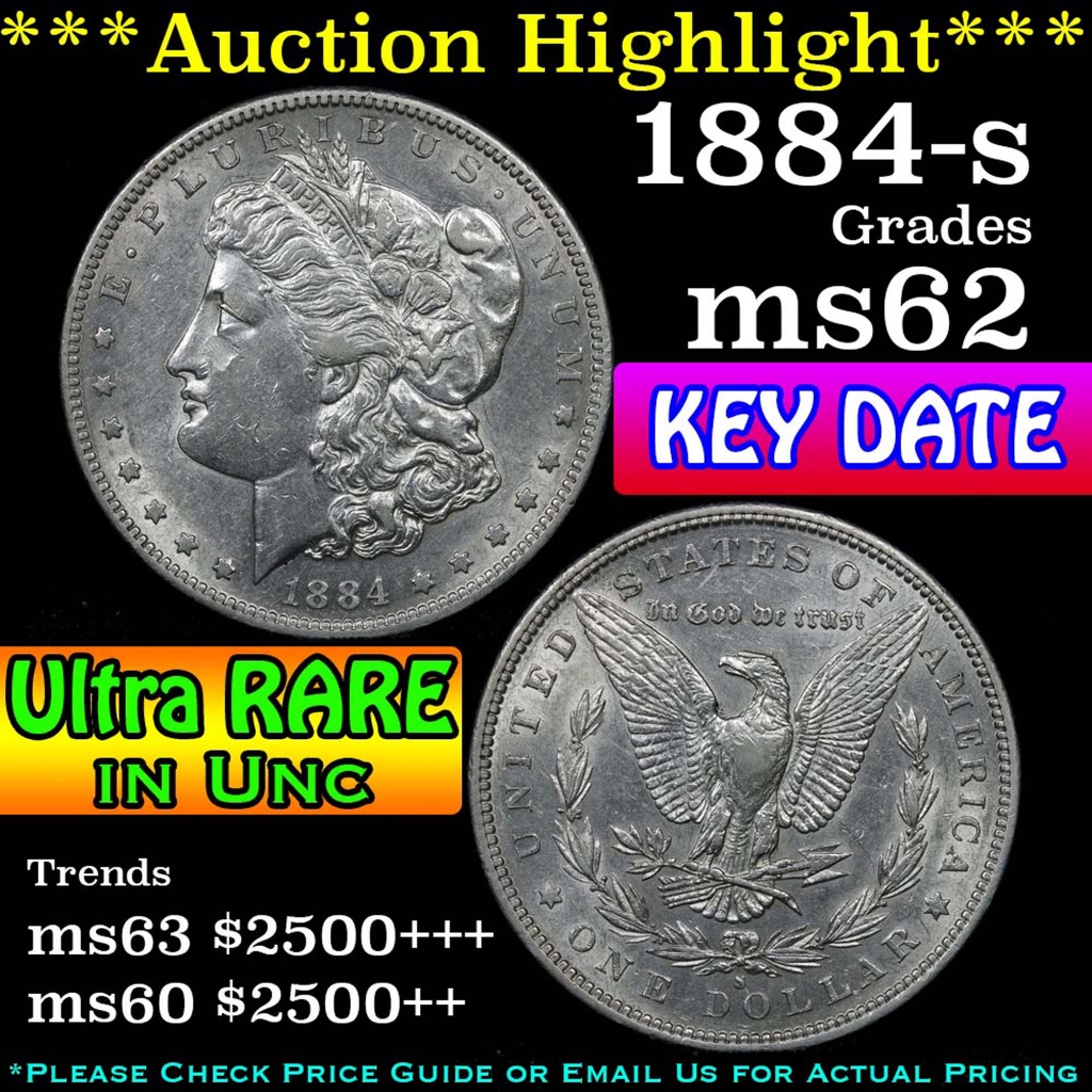***Auction Highlight*** 1884-s Morgan Dollar $1 Grades Select Unc (fc)