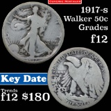 1917 s obverse Walking Liberty Half Dollar 50c Grades f, fine